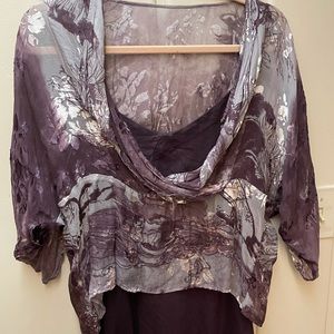 Seeds NEW Silk Petal Blouse in Plum